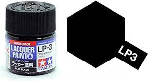 TAM82103 Tamiya Lacquer Paint Flat Black LP-03 10ml