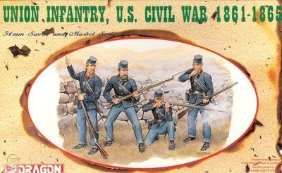 Dragon Union Infantry Guerre Civile américaine 1861-1865 Figurines de soldats 54 mm