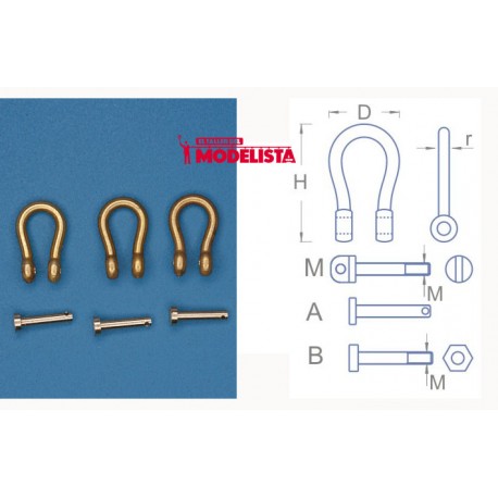 Crochets de remorquage de 7,6 mm (x 4). RBModèle 103-74A