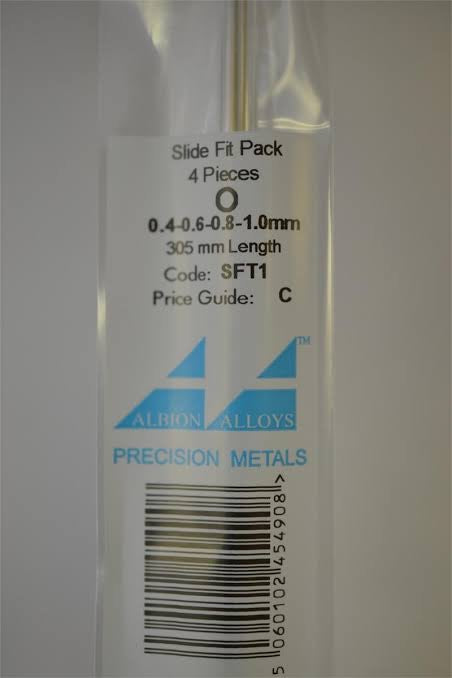 Alliages d'Albion. SFT1 Jeu de tubes télescopiques en laiton 0,4 mm, 0,6 mm, 0,8 mm et 1,0 mm