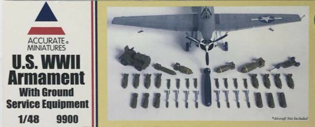 Accurate Miniatures 1/48 Armement américain de la Seconde Guerre mondiale avec équipement de service au sol