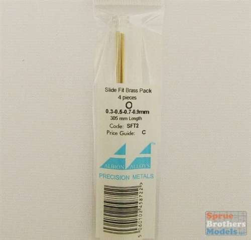 Albion Alloys. Brass telescopic tube set 0.3mm, 0.5mm, 0.7mm and 0.9mm