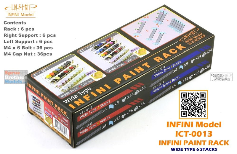 INFICT0013 Infini Model Paint Stand - Wide Type (40mm/1.57in width) con 6 Stacks