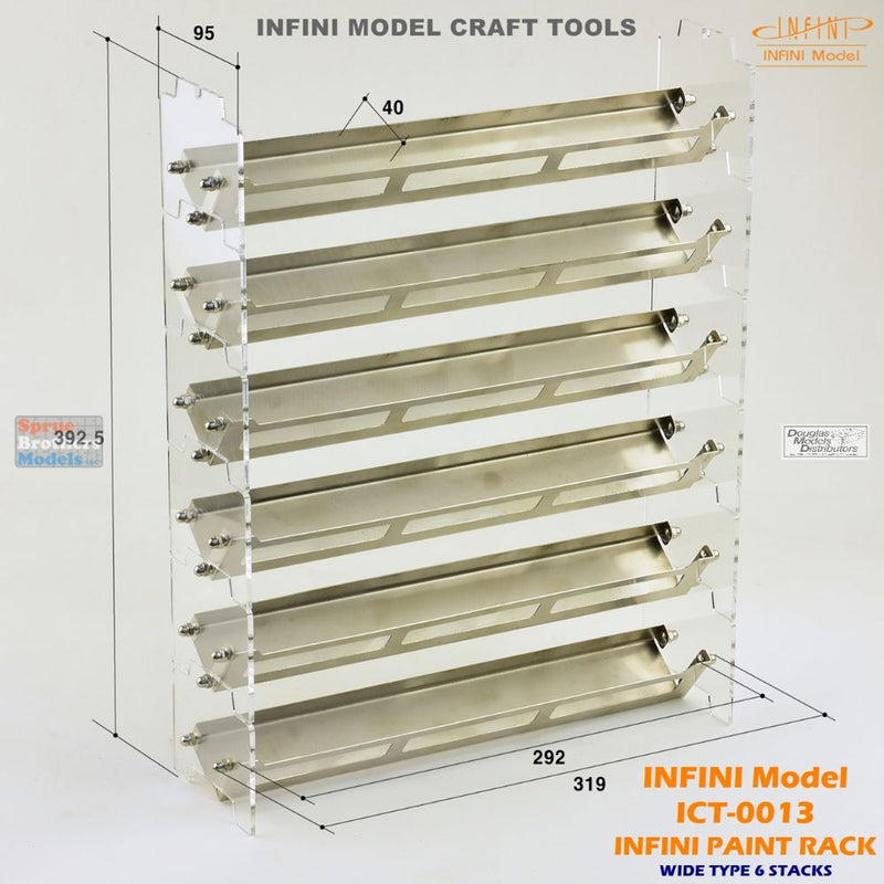 INFICT0013 Support de peinture modèle Infini - Type large (largeur 40 mm/1,57 pouces) avec 6 piles