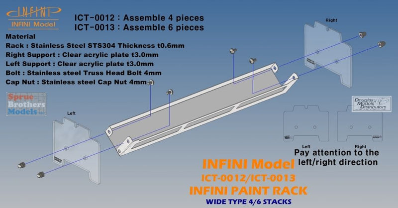 INFICT0013 Support de peinture modèle Infini - Type large (largeur 40 mm/1,57 pouces) avec 6 piles