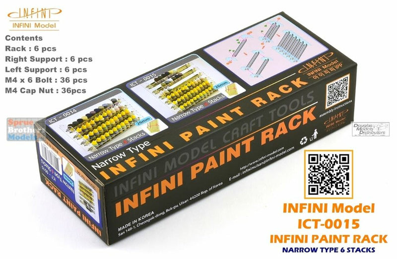 INFICT0015 Support de peinture modèle Infini - Type étroit (largeur 26 mm/1,02 pouces) avec 6 piles