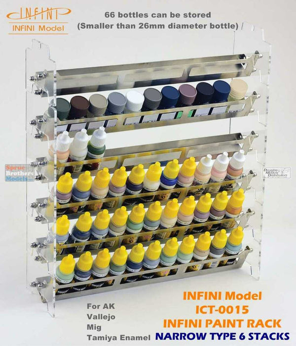INFICT0015 Infini Model Paint Stand - Narrow Type (26mm/1.02in width) con 6 Stacks