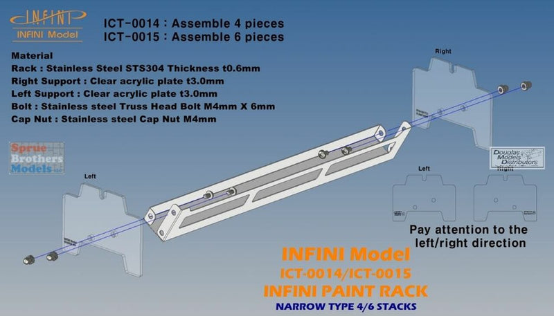 INFICT0015 Support de peinture modèle Infini - Type étroit (largeur 26 mm/1,02 pouces) avec 6 piles