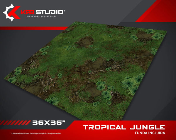 KRB Studio : Tapis Jungle Tropicale 36''x36''