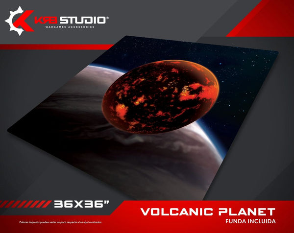 KRB Studio : Tapis Planète Volcanique 36''x36''