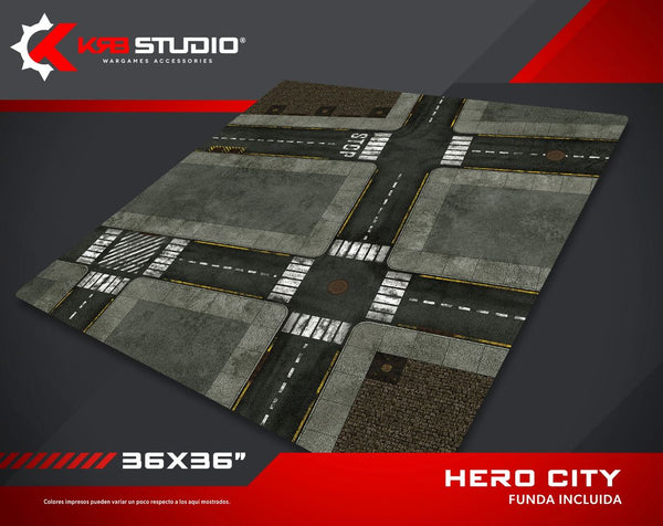 KRB Studio : Tapis Hero City 36"x36"