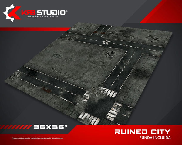KRB Studio : Tapis de ville en ruine 36"x36"