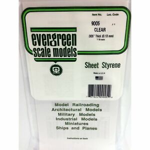 Evergreen EVG9005 0.5 x 0.6 x 0.12 in. Evergreen Clear Sheet