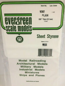 Evergreen Styrene Plastic .080 White Sheet 1 piece #9080