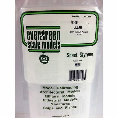 Evergreen Styrene Plastic .010 Clear Sheet 2 pieces #9006