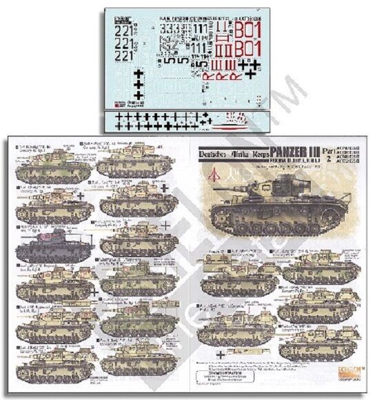 1:35 Échelon DAK Panzer III Ausf E/G/H/J Partie 2