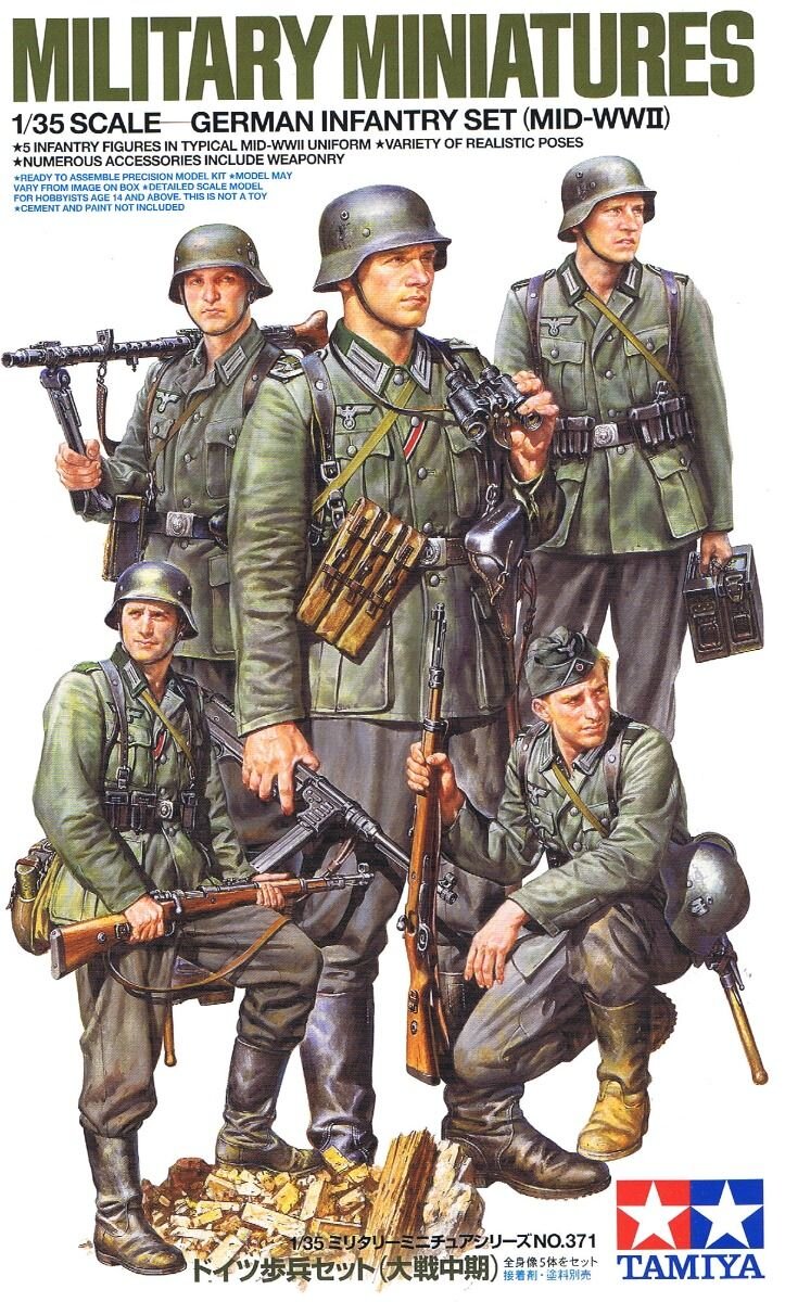 Tamiya 35371 1/35 ensemble d'infanterie allemande (milieu de la Seconde Guerre mondiale)