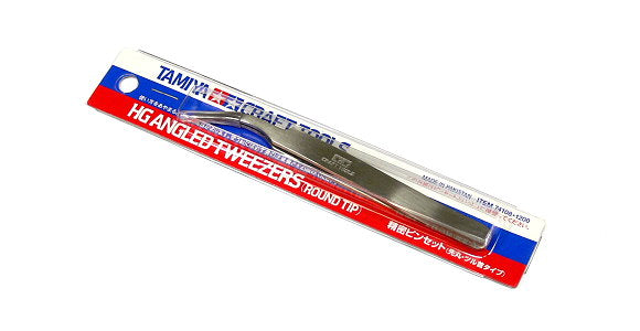 Tamiya Angled Tweezers (Round Tip)