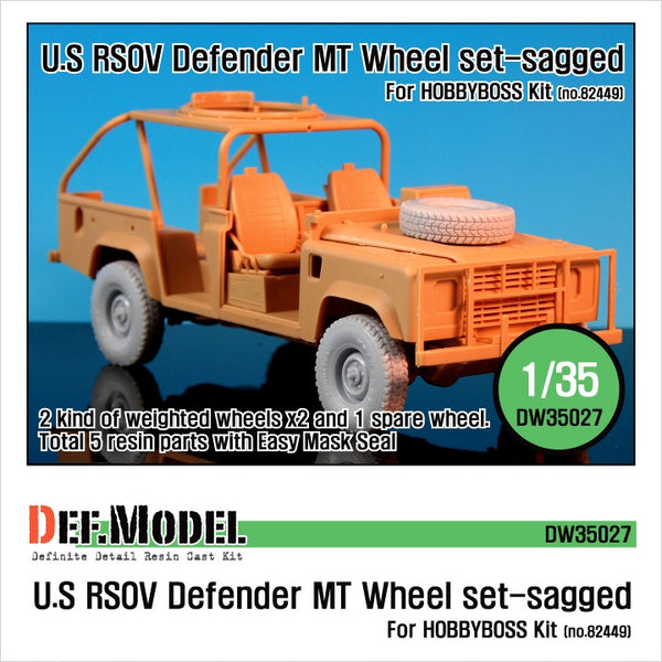 Jeu de roues affaissées, modèle DEF US RSOV Defender Mt 1:35