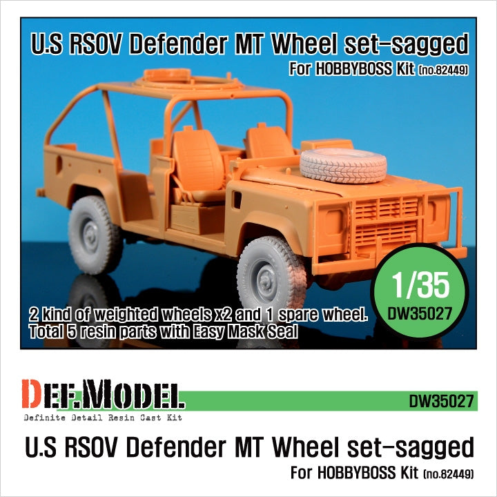 Jeu de roues affaissées, modèle DEF US RSOV Defender Mt 1:35