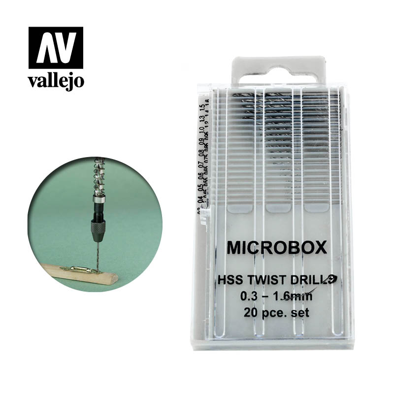 T01001 Vallejo Drill Set (x20) (0.3-0.16 mm)