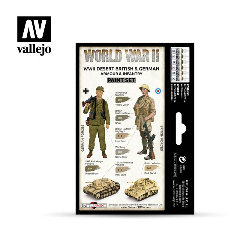 70.208 WWII Desert British & German Armour & Infantry
