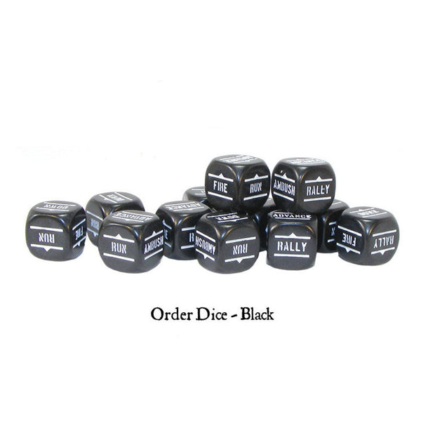 Bolt Action Orders Dice Black